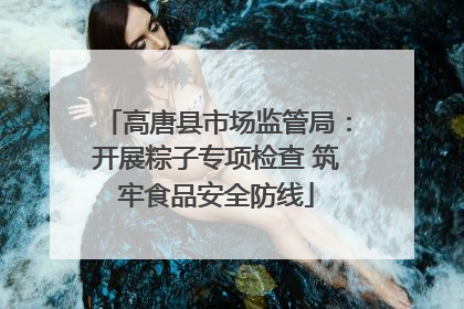 高唐县市场监管局：开展粽子专项检查 筑牢食品安全防线
