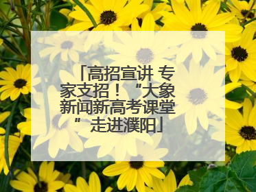 高招宣讲 专家支招！“大象新闻新高考课堂”走进濮阳