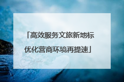 高效服务文旅新地标 优化营商环境再提速