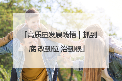 高质量发展践悟｜抓到底 改到位 治到根