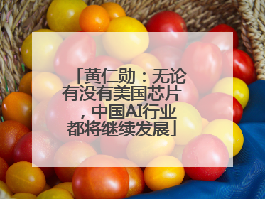 黄仁勋：无论有没有美国芯片，中国AI行业都将继续发展