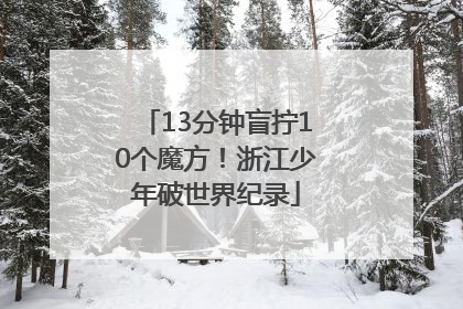 13分钟盲拧10个魔方！浙江少年破世界纪录