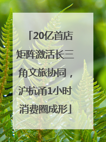 20亿首店矩阵激活长三角文旅协同，沪杭甬1小时消费圈成形