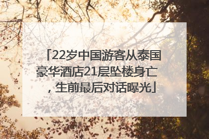 22岁中国游客从泰国豪华酒店21层坠楼身亡，生前最后对话曝光
