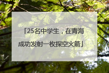 25名中学生，在青海成功发射一枚探空火箭