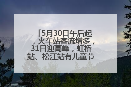 5月30日午后起，火车站客流增多，31日迎高峰，虹桥站、松江站有儿童节和端午亲子活动