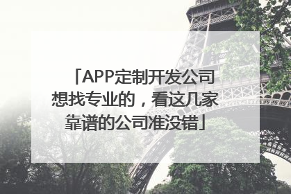 APP定制开发公司想找专业的，看这几家靠谱的公司准没错