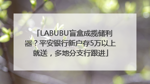 LABUBU盲盒成揽储利器？平安银行新户存5万以上就送，多地分支行跟进